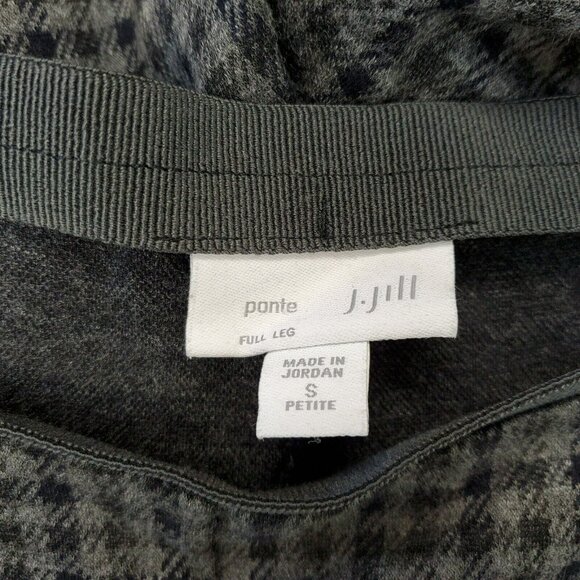 J. Jill Pants Womens Small Petite Ponte Full Leg Checked Pull On Stretch Mid - Picture 5 of 11